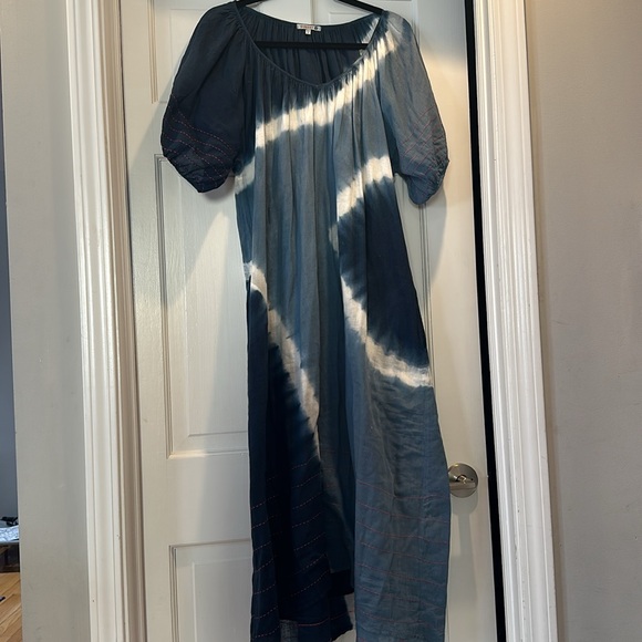 EUC Sundry blue cotton tie dye maxi dress sz 0 or XS usa - Picture 2 of 3